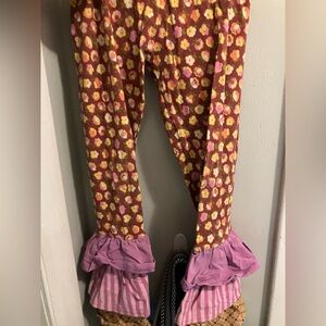 Floral Ruffle Kids Leggings